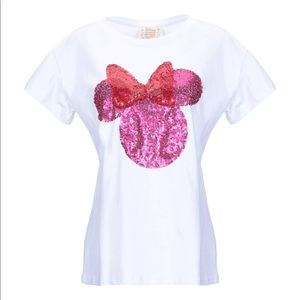 Disney stars studio Minnie Mouse white sequin tee